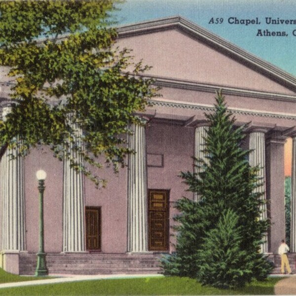 Vintage Georgia Postcard - University of Georgia Chapel, Athens (Unused)