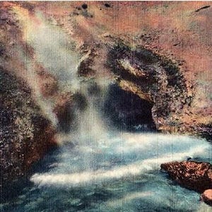 Carte postale vintage du parc national de Yellowstone - La gueule du dragon (inutilisé)