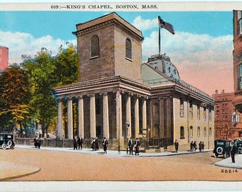 Antique Boston Postcard - King's Chapel (Unused)