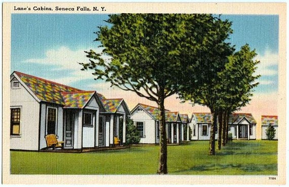 Vintage New York Postcard Lane S Cabins At Seneca Falls Etsy