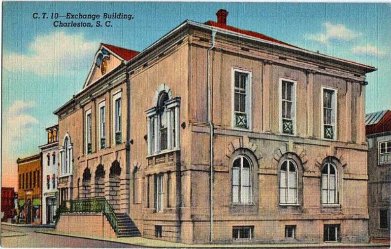 Charleston Vintage South Carolina Postcard The Old Exchange Building