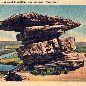 Carte postale vintage Tennessee - Umbrella Rock on Lookout Mountain, Chattanooga (inutilisé)