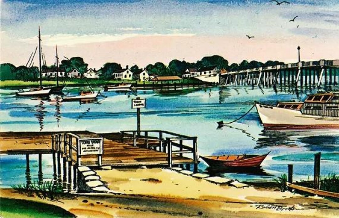 Vintage Cape Cod Postcard - Bass River and the Bass River Bridge ...