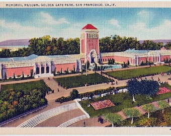 Vintage California Postcard - The de Young Museum in Golden Gate Park, San Francisco (Unused)