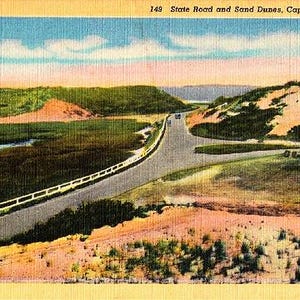 Carte postale vintage Cape Cod - Dunes de sable (inutilisé)