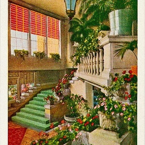 Carte postale vintage de Chicago - Entrée de l'Edgewater Beach Hotel (non utilisée)