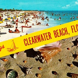 Carte postale vintage de Floride - Salutations de Clearwater Beach (inutilisé)