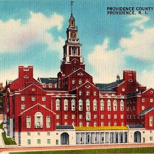 Carte postale vintage du Rhode Island - Palais de justice du comté de Providence (inutilisé)