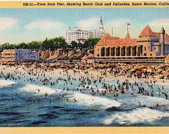 Vintage California Postcard - Santa Monica from the Pier (Unused)