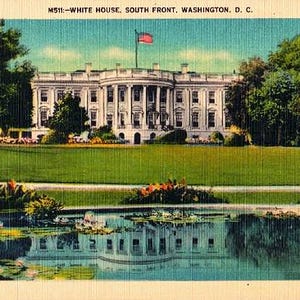 Carte postale vintage de Washington DC - La Maison Blanche (inutilisée)