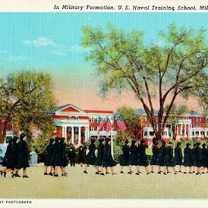 Carte postale vintage - École de formation de la marine américaine, Milledgeville, Géorgie (inutilisée)