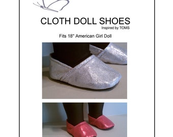 Cloth Shoe Pattern inspired by TOMS for 18" American Girl Doll
