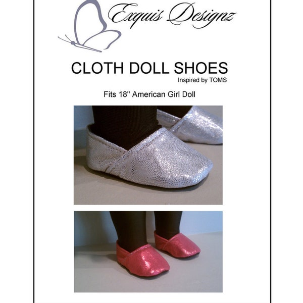 Cloth Shoe Pattern inspired by TOMS for 18" American Girl Doll