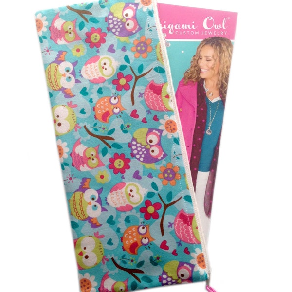 Catalog Pouch, Turqoise Owl, Fits Origami Owl Catalogs