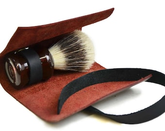 Shaving Brush Case, Stocking Stuffer for Guys, Wet Shaving Kit, Gifts for Guys, Gifts for Husband, Gifts for Travelers, Small Gifts