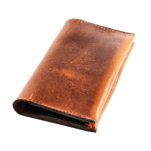Cartera de la caja del teléfono de cuero, regalo de aniversario de cuero para el marido, funda de teléfono de cuero personalizada, regalo protector del teléfono de cuero afligido