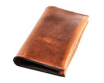 Leather Phone Case Wallet, Leather Anniversary Gift for Husband, Personalized Leather Phone Sleeve, Distressed Leather Phone Protector Gift