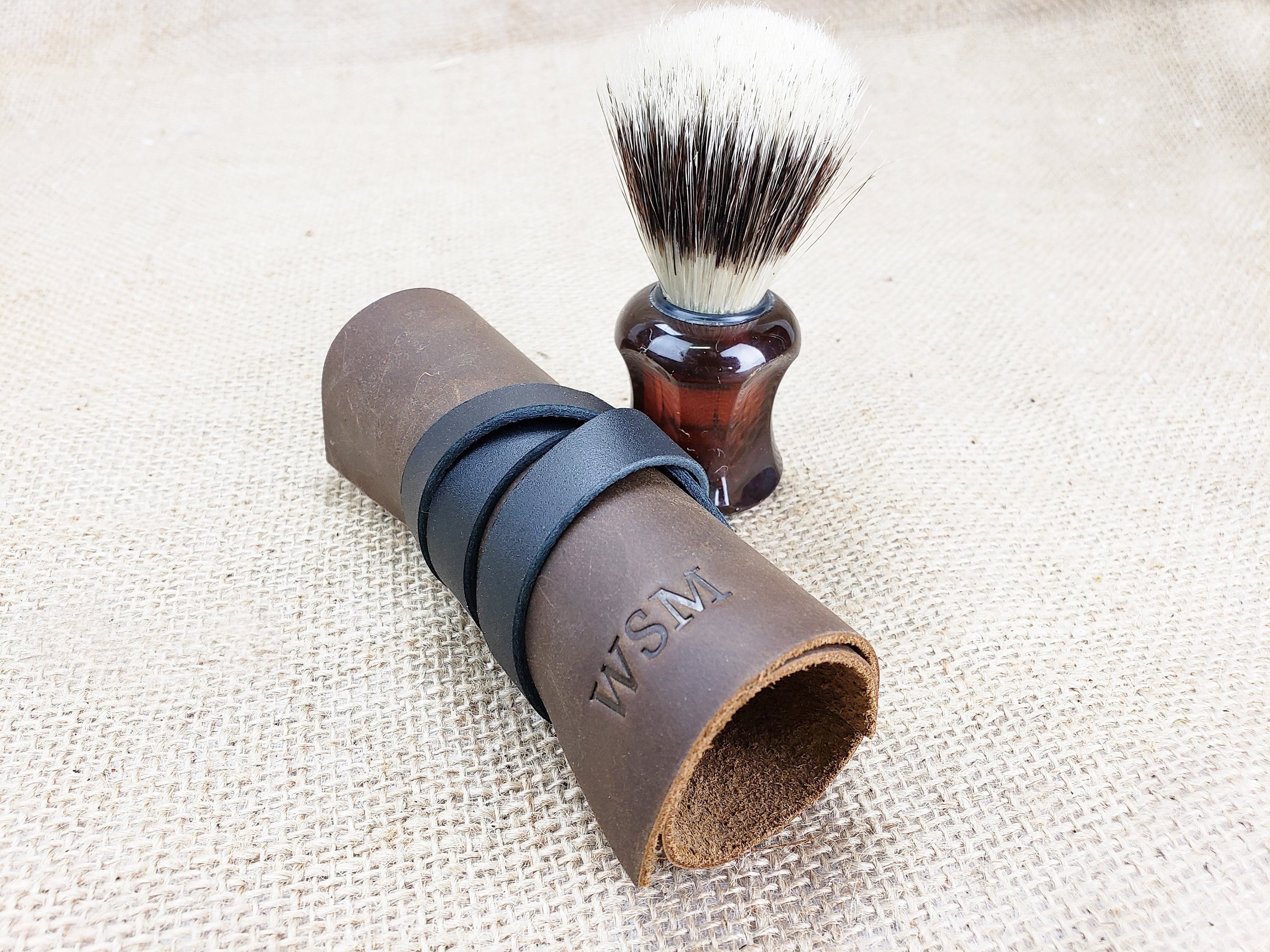 Leather Shaving Brush Roll Leather Brush Case Men's Etsy UK