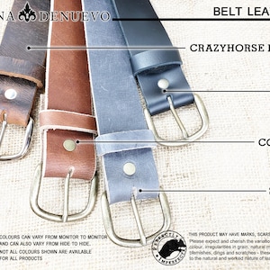 Plain Leather Belt Distressed Leather Belt with Brass Hardware Simple Rugged Men Gift for Guys image 7