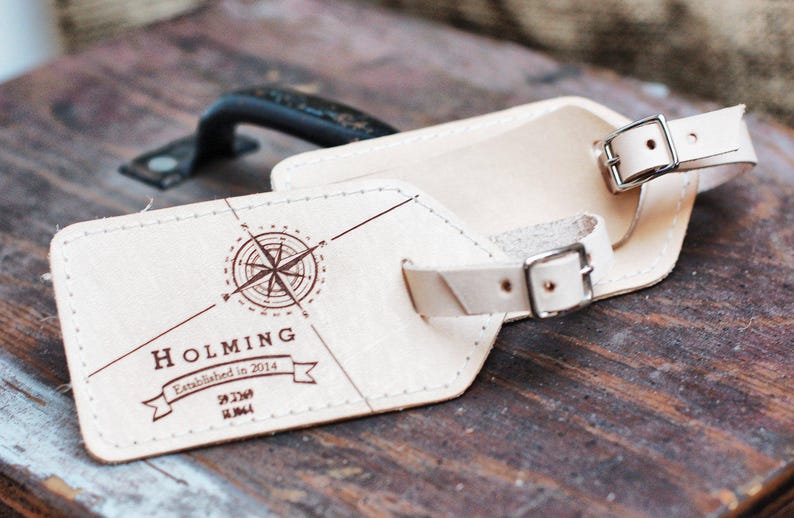 Wedding Anniversary Gift Leather Luggage Tags With Last Name Etsy