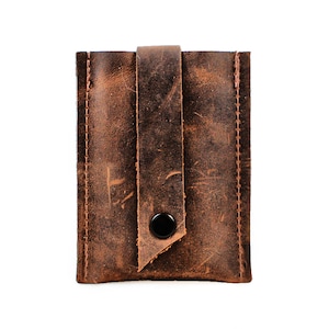Medias Stuffers para chicos, Ideas de regalo de Navidad, Regalos pequeños, Titular de la tarjeta de visita de cuero, billetera minimalista, cartera de tarjetade cuero