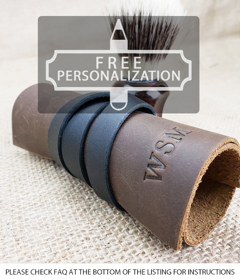 Leather Shaving Brush Roll Leather Brush Case Men's Etsy