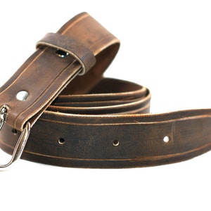 Distressed Brown Leather Belt - Men's Leather Belt - Rugged Belt - Husband Gift - 3rd Wedding Anniversary Gift for Guys