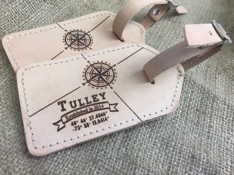 Wedding Anniversary Gift Leather Luggage Tags With Last Name Etsy