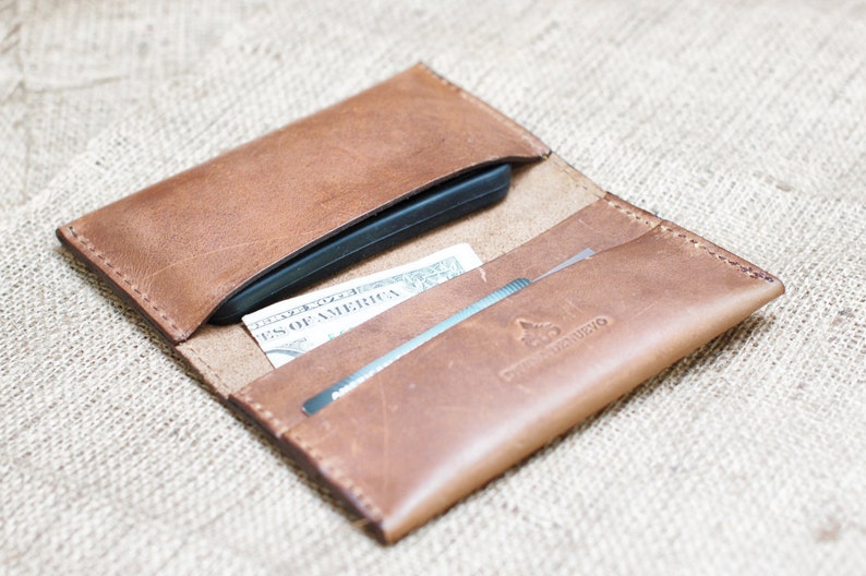 Distressed Leather AndroidApple Case and Wallet Pouch Retromodern Leather Smartphone Wallet