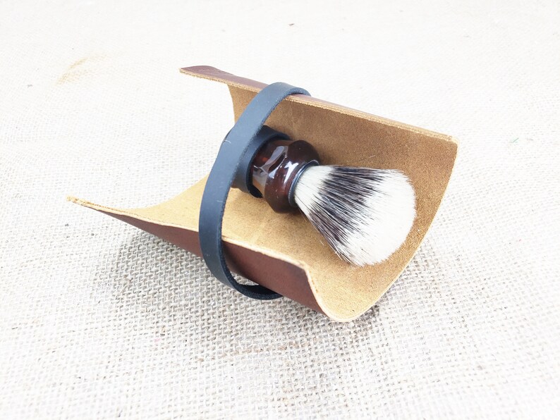 Leather Shaving Brush Roll Leather Brush Case Men's Etsy