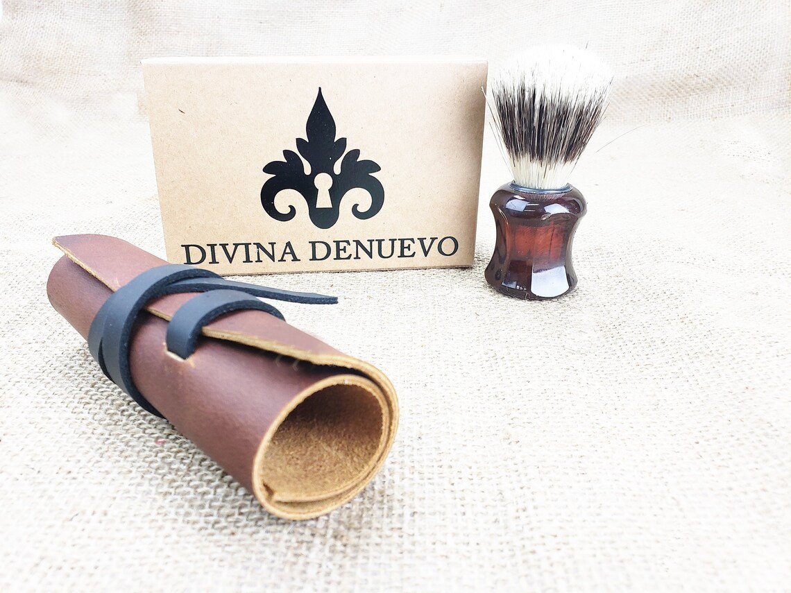 Leather Shaving Brush Roll Leather Brush Case Men's Etsy