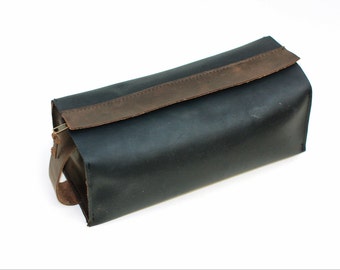 Men&#39;s Grooming Leather Toiletry Bag Personalized Shaving