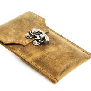 Leather iPhone Sleeve - Smart Phone Leather Case - Distressed Leather Steampunk Phone Sleeve