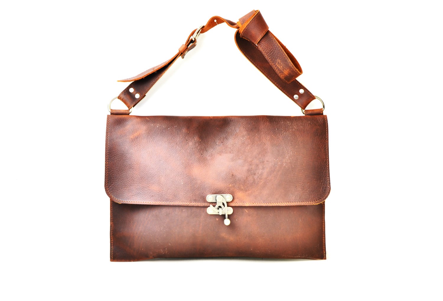 Leather Messenger Bag Men's Leather Satchel Distressed Etsy