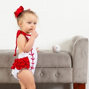 Infant Girl's Baseball Halter Baby Romper Baseball Sport - Etsy Canada