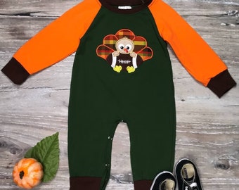 baby boy thanksgiving romper