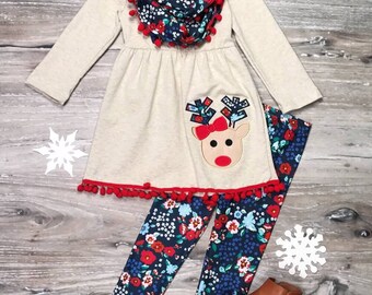 Be Mine Valentine/'s Day Burgundy Leopard Girls Scarf Outfit 2T 3T 4T 5 6 7 8