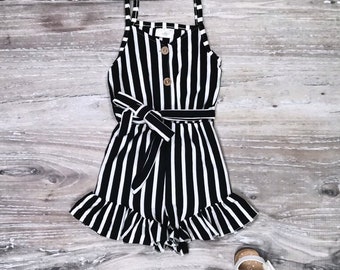Girls black and white romper Clearance