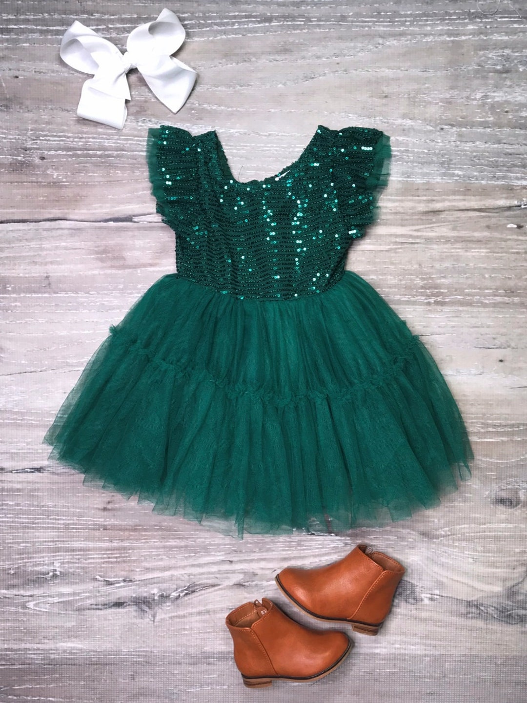 Little Girl’s SUE SARTOR Flounce | Emerald Green SUE SARTOR Marigold