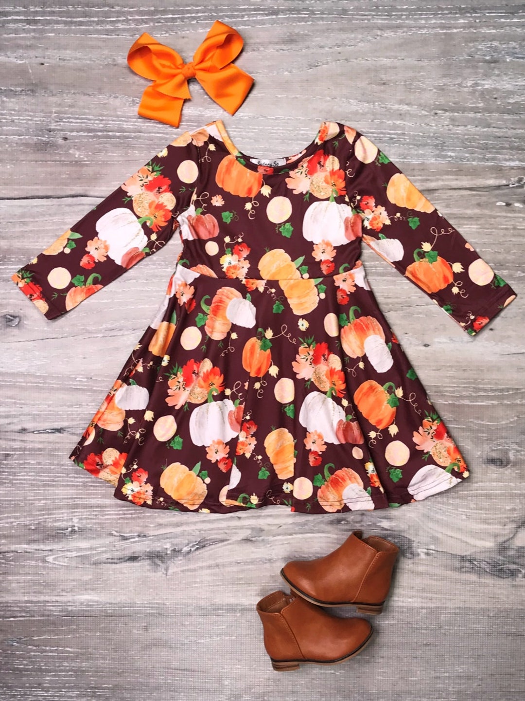 Toddler Girls Fall Boutique Pumpkin Dress Pumpkins Please Etsy