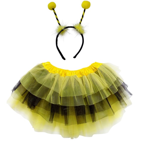 Kids BUMBLE BEE TUTU COSTUME Easter Fancy Dress Ears Animal Accessory Set UK