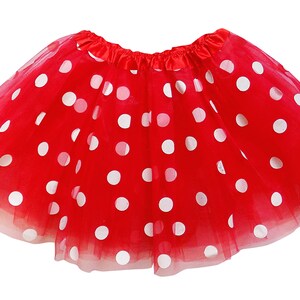 Red & White Polka Dot Minnie Mouse Inspired Girl's, Toddler, Adult Tutu, Women's, Plus, Extra Plus Size Tulle Skirt Elastic Waist Costume