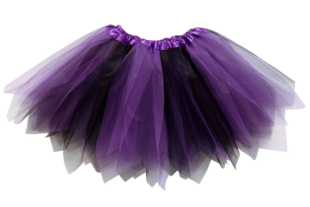 Boutique Tutu, Purple & Black 3 Layer Pixie Angle Cut Tutu Skirt Kid,  Adult, or Plus Size, Halloween Costume, Dance, Dress Up, 5K, Party 