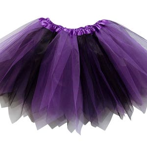 Boutique Tutu, Purple & Black 3 Layer Pixie Angle Cut Tutu Skirt - Kid, Adult, or Plus Size, Halloween Costume, Dance, Dress Up, 5K, Party