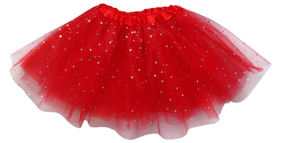 Sparkly red top tulle skirt
