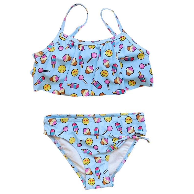 Spring or Summer Girl's Boutique Emoji Bathing Suit Emoji Etsy