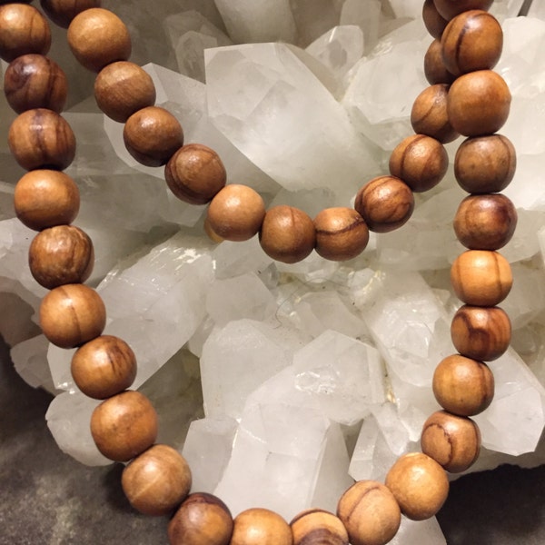 Jesus Beads Holy Land Olive Wood Bead Necklace
