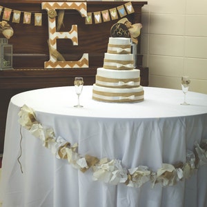 Burlap Wedding Garland. Burlap and Lace Wedding Banner. Handmade Rustic Wedding Garland, 6-10 ft Farm Style Wedding Shower decoration image 3