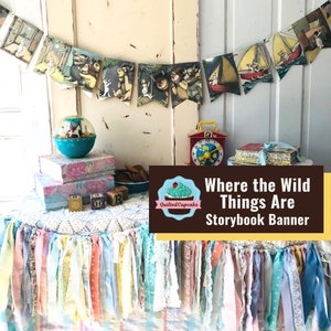 Where the Wild Things Are Banner: Upcycled Storybook Garland