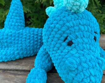 Dinosaur Snuggler Cuddly Toy.  Handmade Dino Lovey.  Soft & squishy dinosaur plushie. Large Dinosaur Plush Toy.  READY TO SHIP Dino Stuffy